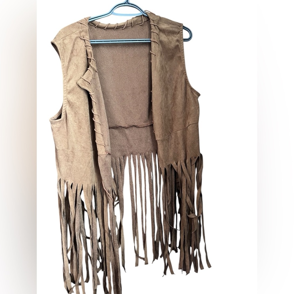 Brown Fringe Vest for Men